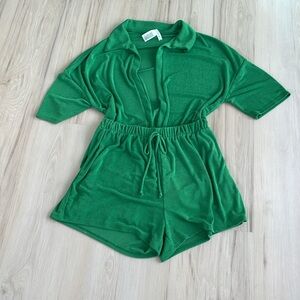 12th Tribe Vibrant Green Shirt and Shorts Set